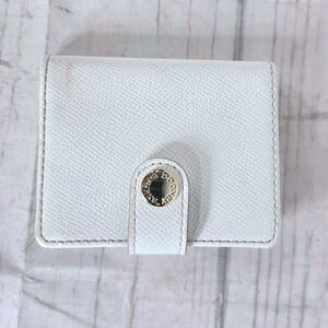 Dooney Bourke White‎ Leather Card Holder Wallet Snap Closure